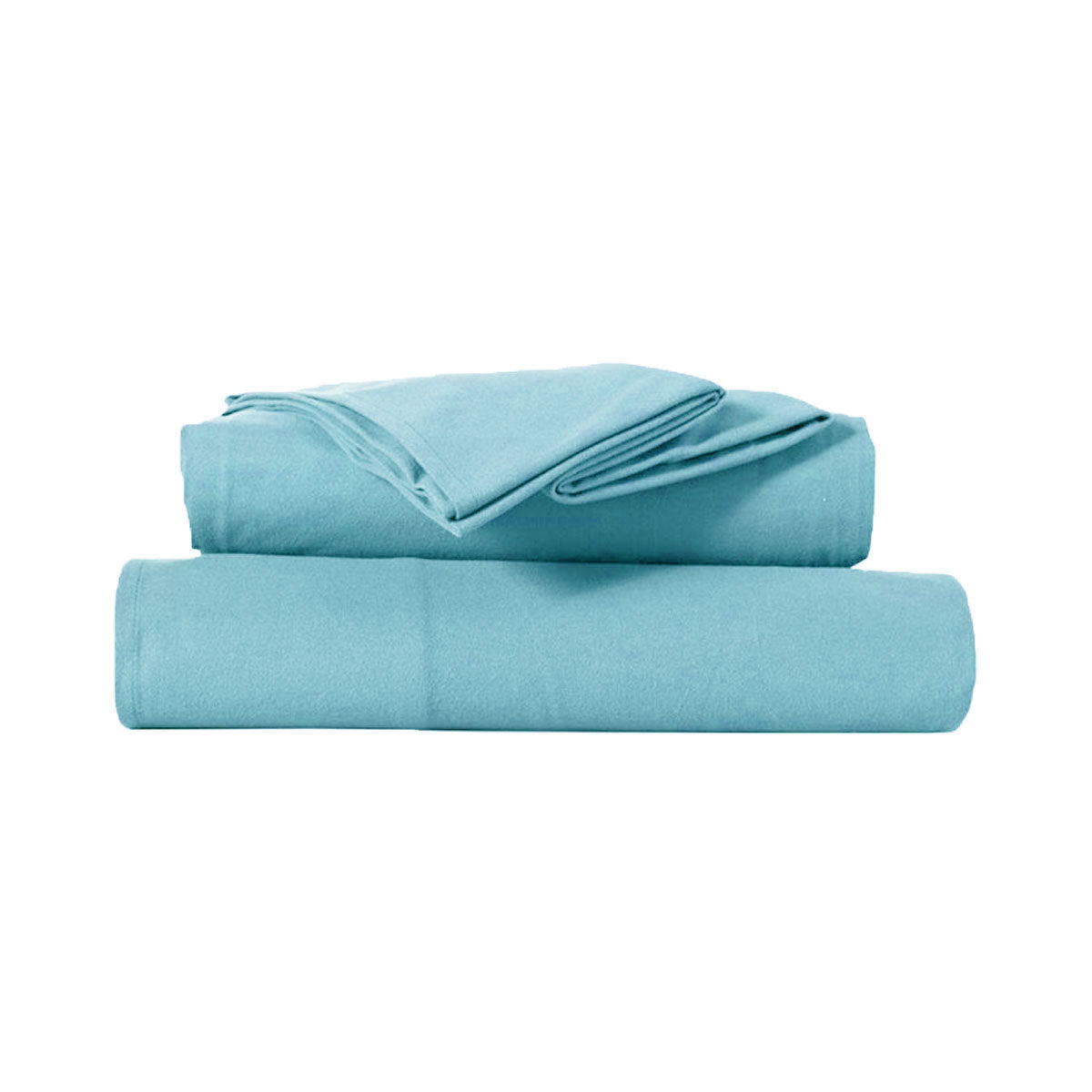 Kingtex Ultra - Soft Micro Flannel Sheet Set 40 cm Wall Aqua Double - NuSea